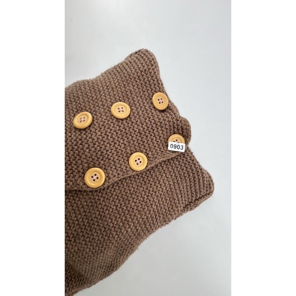 Baby Boden Brown Fox Applique Hooded Cotton Blend Knit Sweater-6-12 Months - Picture 6 of 8